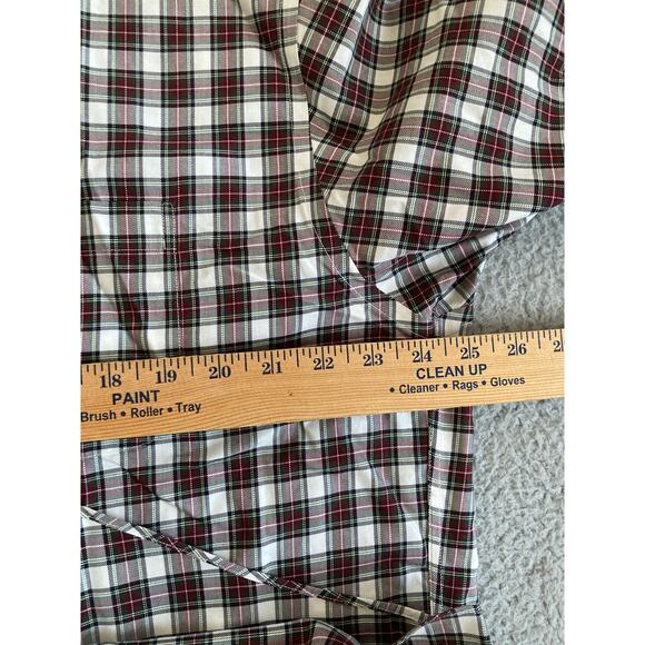 Brooks Brothers 346 Button Shirt Large No Iron Plaid Long Sleeve Red Lightweight - Picture 13 of 16